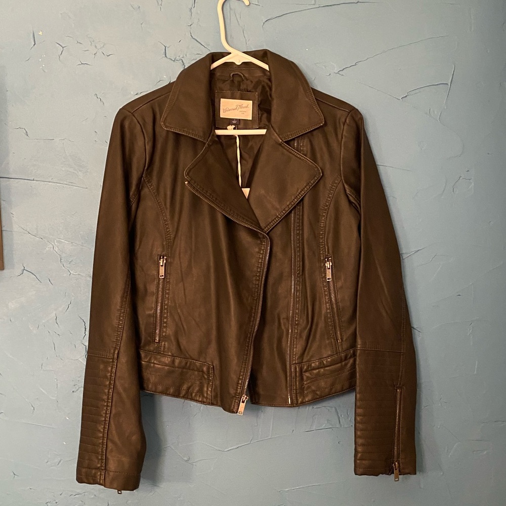 Black faux leather jacket